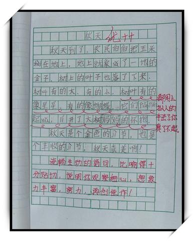 给孩子作文的评语怎么写