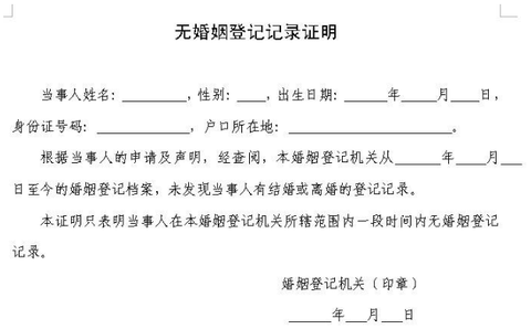 非婚说明怎么写